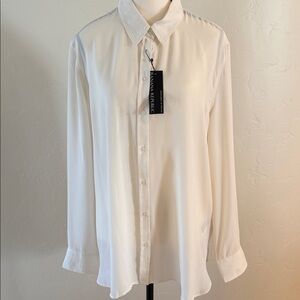 Banana Republic Womens Ivory Long-Sleeve Button Shirt